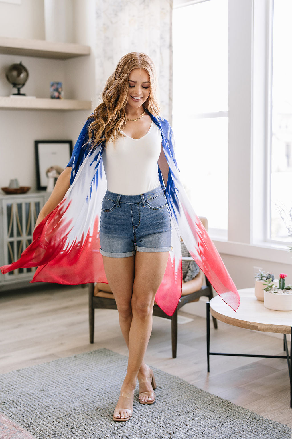 Perry High Rise Pull On Denim Shorts (Small)