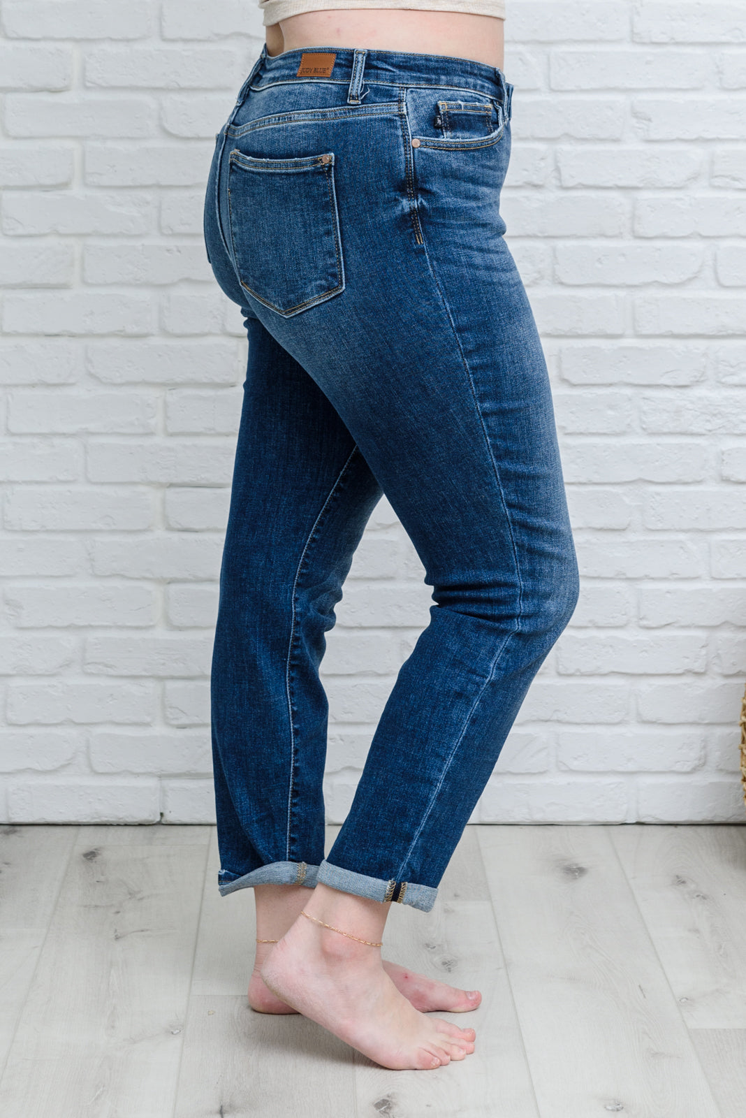 London Midrise Cuffed Boyfriend Jeans (1/25)
