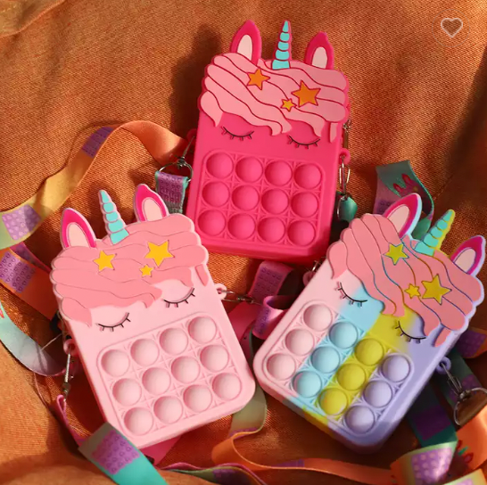 Unicorn Popper Purse in Assorted Colors