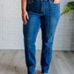 Campbell High Rise Center Seam Detail Straight Jeans