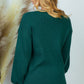 Slit Longsleeve Knit Sweater in Emerald