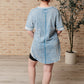 Earthy Chic Mineral Wash Mini Dress in Denim