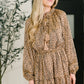 A Cheeky Little Time Tiered Dress in Pecan Brown
