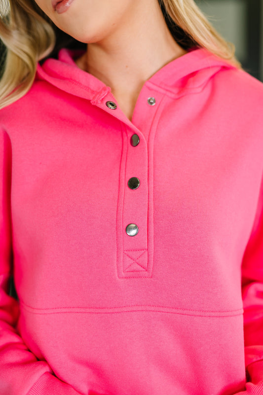 A Million Different Reasons Hooded Pullover in Fuchsia
