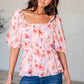 A Powerful Force Square Neck Balloon Sleeve Blouse