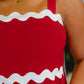 Acting Brand New Contrast Trim Crinkle Woven Dress