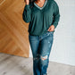 All Out Comfort V-Neck Pullover in Midnight Green