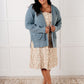 Everything Layer Waffle Knit Open Front Cardigan in Blue Grey