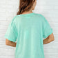 Basic Instinct Drop Shoulder V-Neck Tee in Mint
