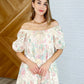 Bow Peep Eyelet Knit Dress in Pink and Green
