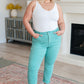 Bridgette High Rise Garment Dyed Slim Jeans in Aquamarine