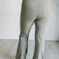 Building Habits Twill Flared Crossover Waist Pant in Dusty Olive