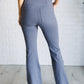 Building Habits Twill Flared Crossover Waist Pant in Titanium