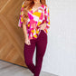 Cali Blouse in Magenta and Mustard Abstract