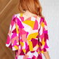 Cali Blouse in Magenta and Mustard Abstract