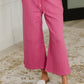 Can't Quit You Cropped Flair Bottoms in Magenta