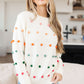 Candy Buttons Pom Detail Sweater