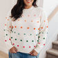 Candy Buttons Pom Detail Sweater