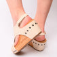 Carley Wedge Sandals in Cream