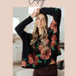 Lizzy Top in Black and Chocolate Floral