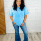 Casual Basic Drop Shoulder Oversized Tee in Deep Sky