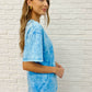 Casual Basic Drop Shoulder Oversized Tee in Deep Sky