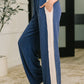 Certified Chiller Contrast Stripe Straight Leg Bottoms in Navy