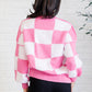 Check Yourself Checkered Sweater in Pink