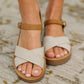 Chester Platform Nubuck Wedge Sandals in Cream