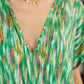 Chic Repeat V-Neck Dress in Multi-Color