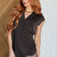 Classic Surplice Front Top in Chocolate