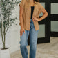 Cloud Nine to Five Button Down Blouse in Deep Camel