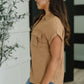 Cloud Nine to Five Button Down Blouse in Deep Camel