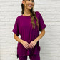 Comfy Cruising Top and Biker Shorts Set in Lt Plum