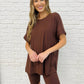 Comfy Cruising Top and Biker Shorts Set in Mahogany