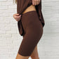 Comfy Cruising Top and Biker Shorts Set in Mahogany