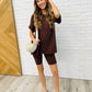 Comfy Cruising Top and Biker Shorts Set in Mahogany