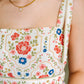 Country Crush Adjustable Strap Dress in Cream and Red
