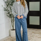 Cute in Comfort Crew Neck Pullover in White, Black and Denim