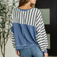 Cute in Comfort Crew Neck Pullover in White, Black and Denim
