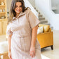 Darla Button Up Collared Dress in Taupe