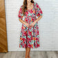 Dewdrop Blooms Puff Sleeve Floral Dress