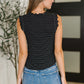 Doodle Me In Lettuce Round Neck Top in Black and White