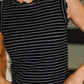 Doodle Me In Lettuce Round Neck Top in Black and White