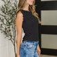 Doodle Me In Lettuce Round Neck Top in Black and White