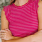Doodle Me In Lettuce Round Neck Top in Hot Pink