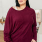 Drive Downtown Dolman Sleeve Top in Wine