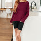 Drive Downtown Dolman Sleeve Top in Wine