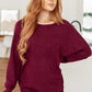Drive Downtown Dolman Sleeve Top in Wine