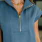 Easy Hustle High Neck Dress in Dusty Blue